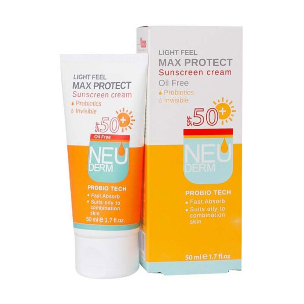 کرم ضد آفتاب رنگی فاقد چربی نئودرم SPF50 حجم 50ML