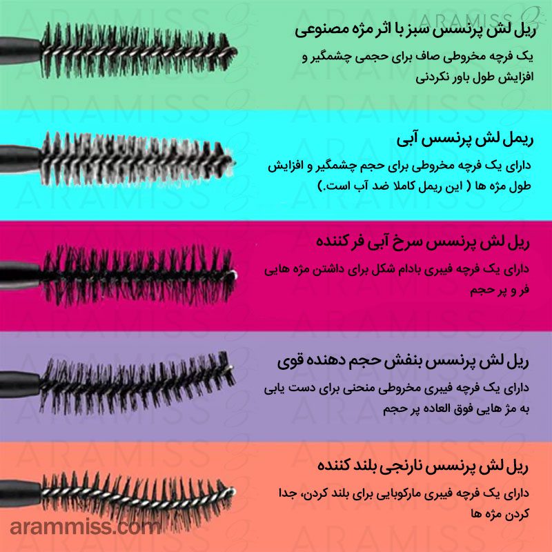 مقایسه و تفاوت انواع ریمل های لش پرنسس