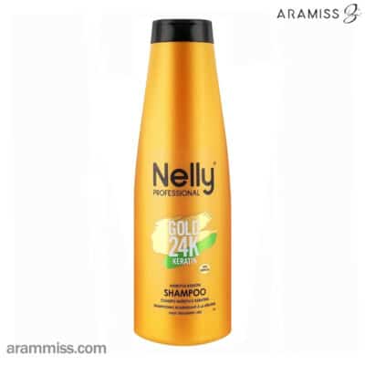 شامپو کراتین گلد نلی nelly gold 24k keratin hair shampoo