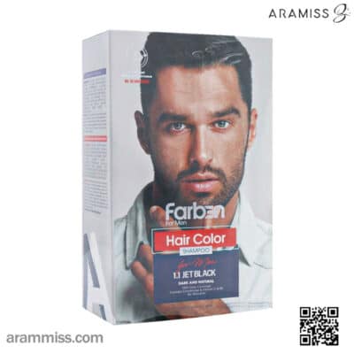 شامپو رنگ موی مردانه فاربن شماره 1.1 مشکی تیره