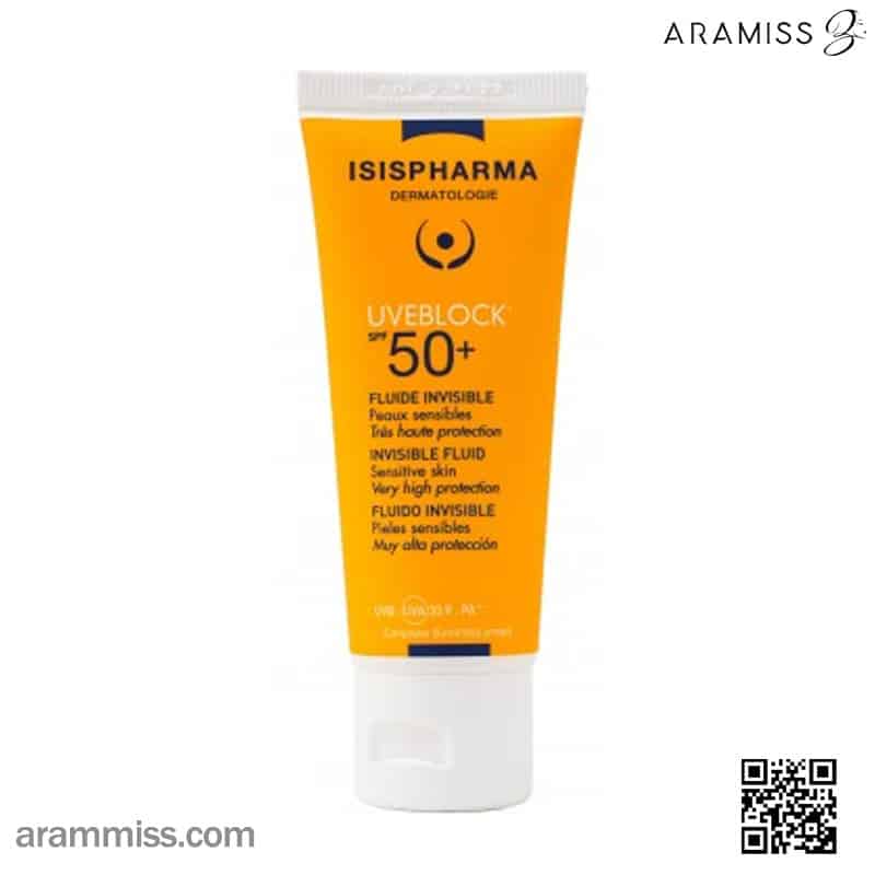 فلوئید ضد آفتاب بی رنگ یووی بلاک آیسیس فارما spf50 فلوئید ضد آفتاب بی رنگ یووی بلاک آیسیس فارما spf50