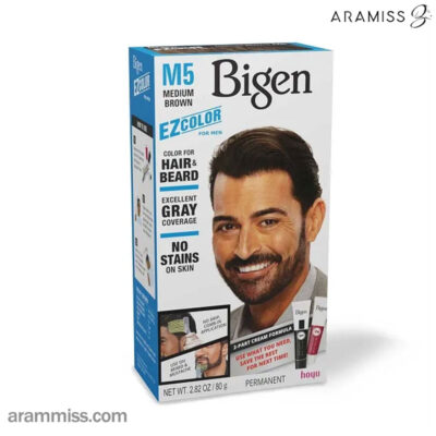 کیت رنگ مو و ریش آقایان بیگن شماره M5 رنگ قهوه‌ای متوسط