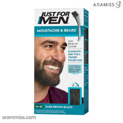 کیت رنگ ریش و سبیل جاست فورمن شماره M-45 رنگ مشکی قهوه ای M-45 Dark Brown Black