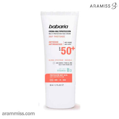 کرم ضد آفتاب بی‌رنگ مولتی پروتکشن باباریا SPF50+