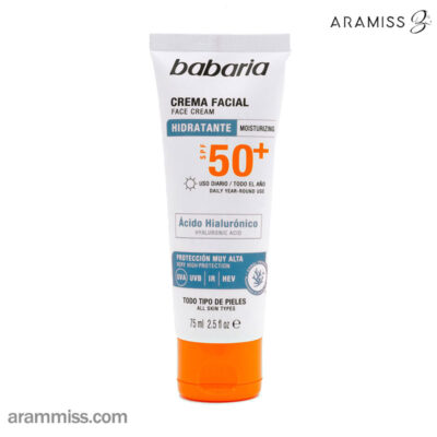 کرم ضد آفتاب هیالورونیک اسید باباریا SPF50+