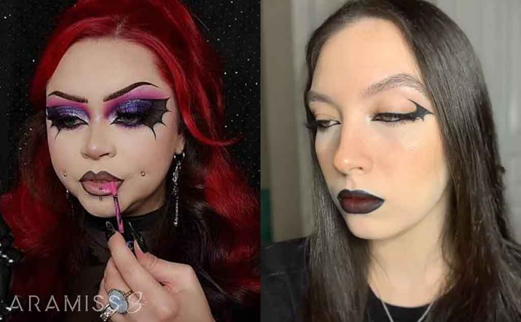 خط چشم خفاشی با فضای خالی برای آرایش هالووین