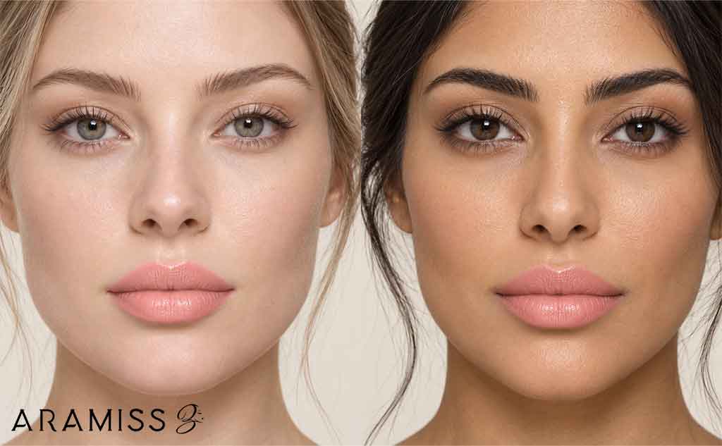 رنگ گوشتی روی دو تا تناژ پوست